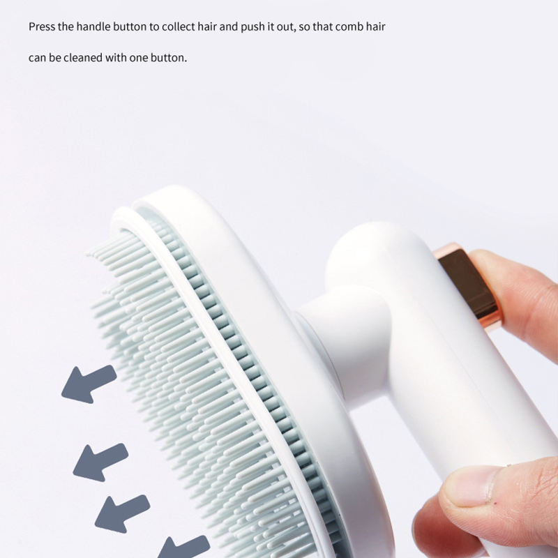 Gentle Pet Hair Brush with One-Click Cleaning