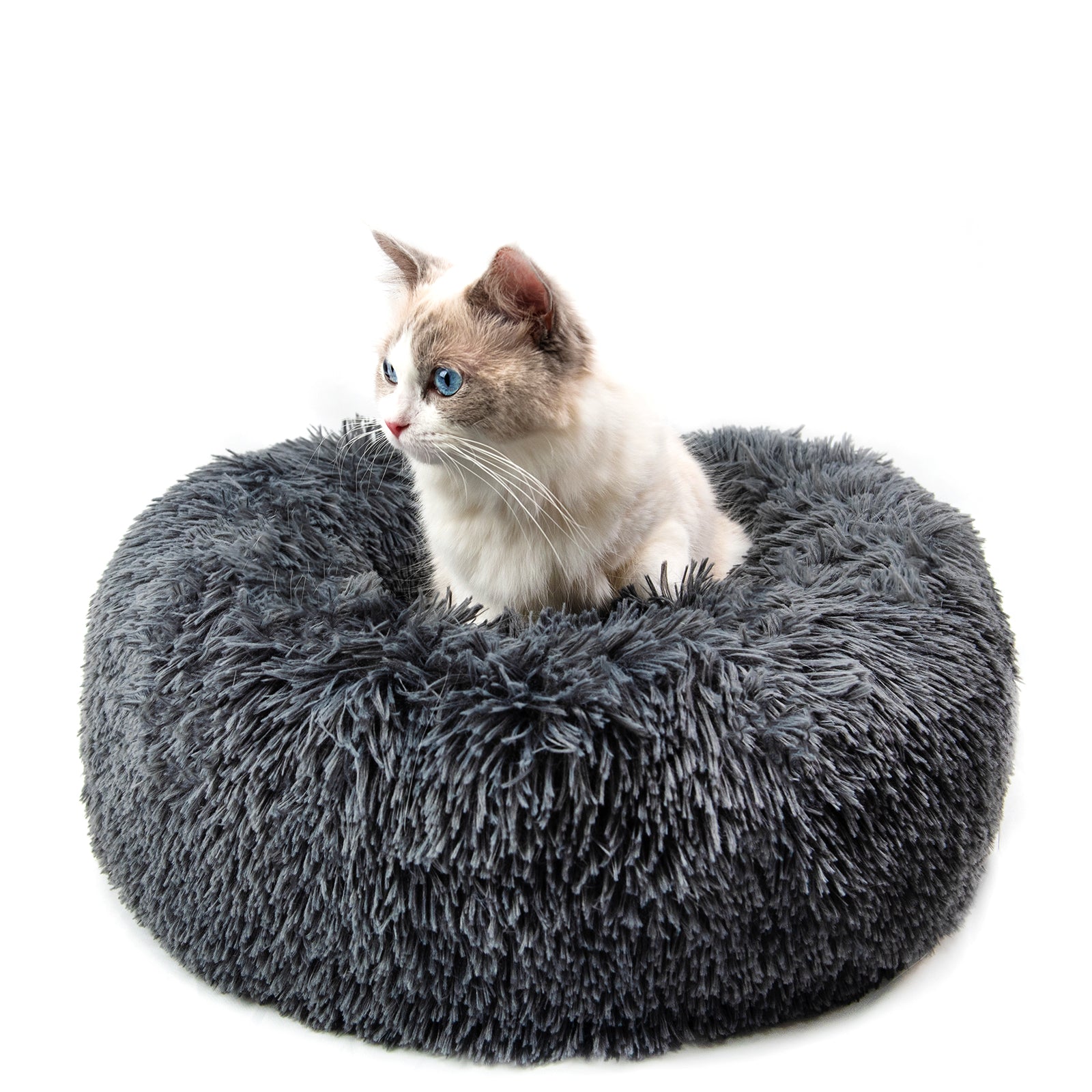 Cozy Calming Donut Bed for Happy Cats and Small Dogs