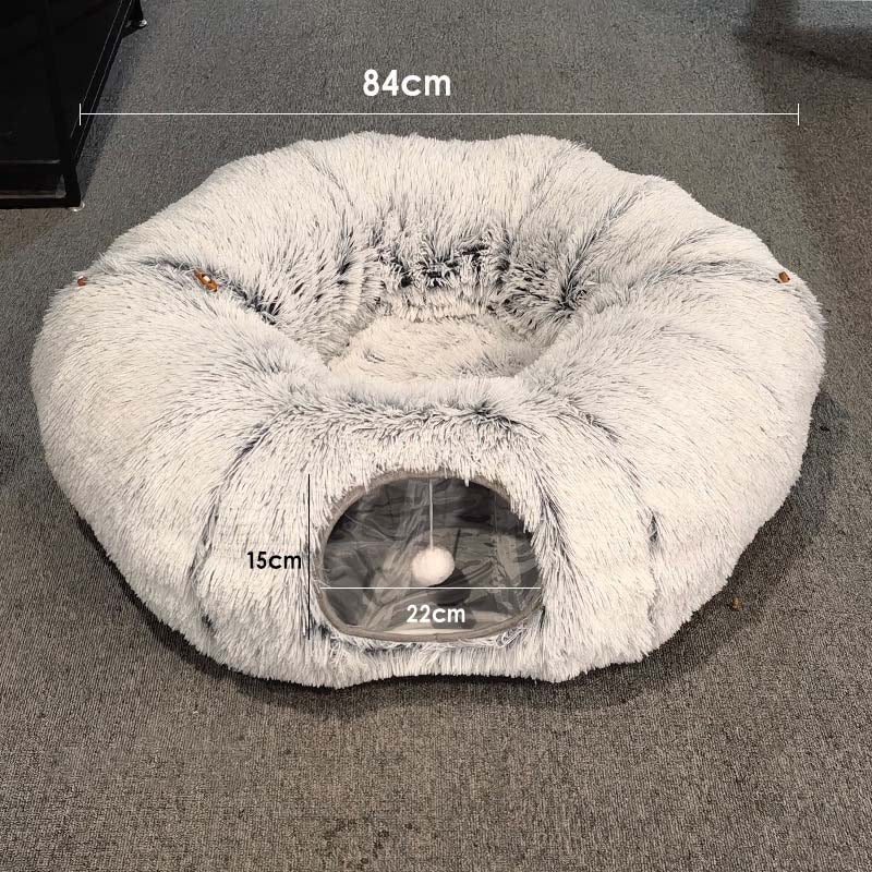 Warm Donut Tunnel Bed for Happy Indoor Cats