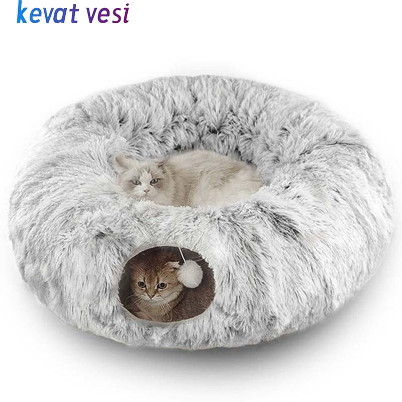 Warm Donut Tunnel Bed for Happy Indoor Cats