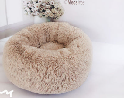 Cozy Calming Donut Bed for Happy Cats and Small Dogs