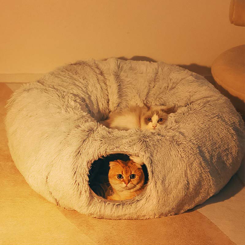 Warm Donut Tunnel Bed for Happy Indoor Cats