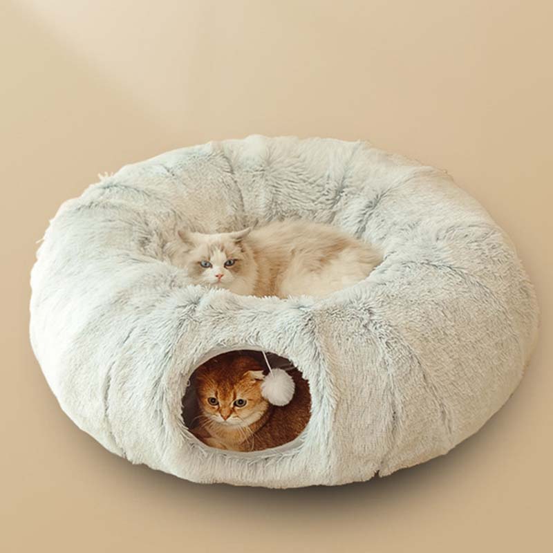 Warm Donut Tunnel Bed for Happy Indoor Cats